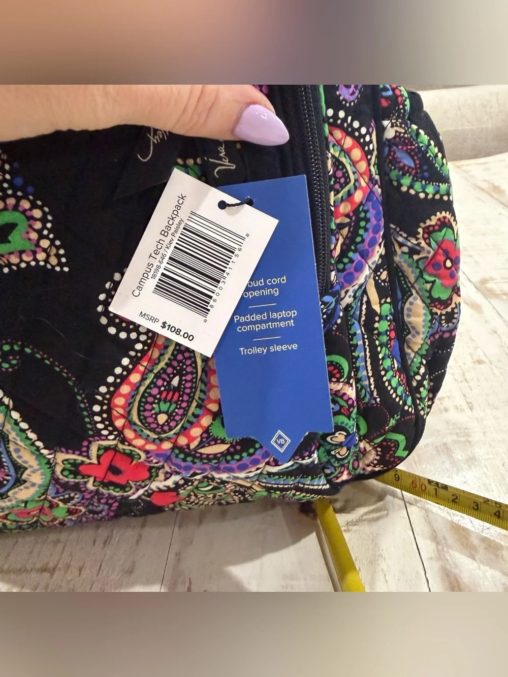Vera Bradley Backpack Campus Tech Kiev Paisley Retired Bag NWT